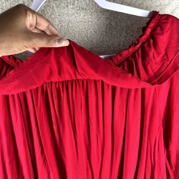 IMAN Womens Tops Size M Red Ruffled Tassels - Picture 8 of 8